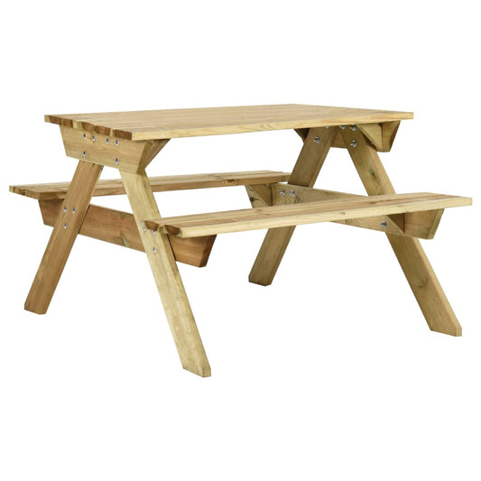 Picknicktafel met banken 110x123x73 cm geïmpregneerd grenenhout