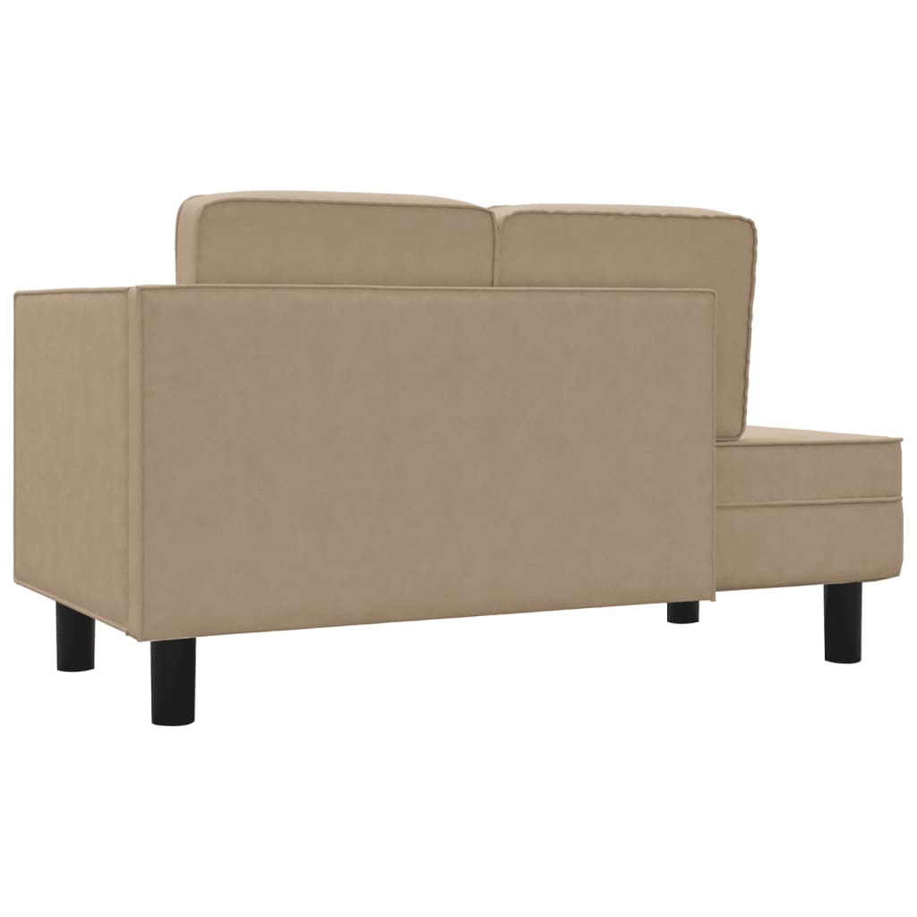 Chaise longue met kussens en bolster kunstleer cappuccinokleur