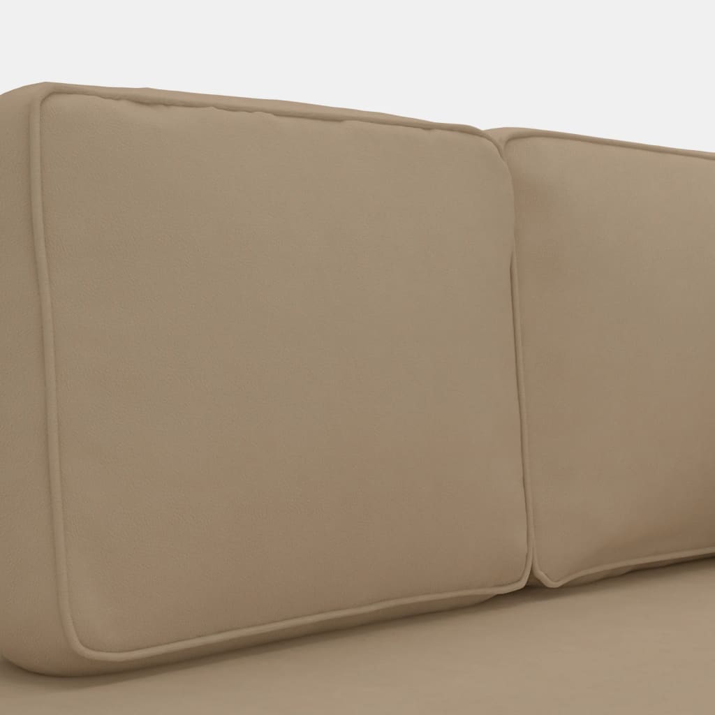 Chaise longue met kussens en bolster kunstleer cappuccinokleur