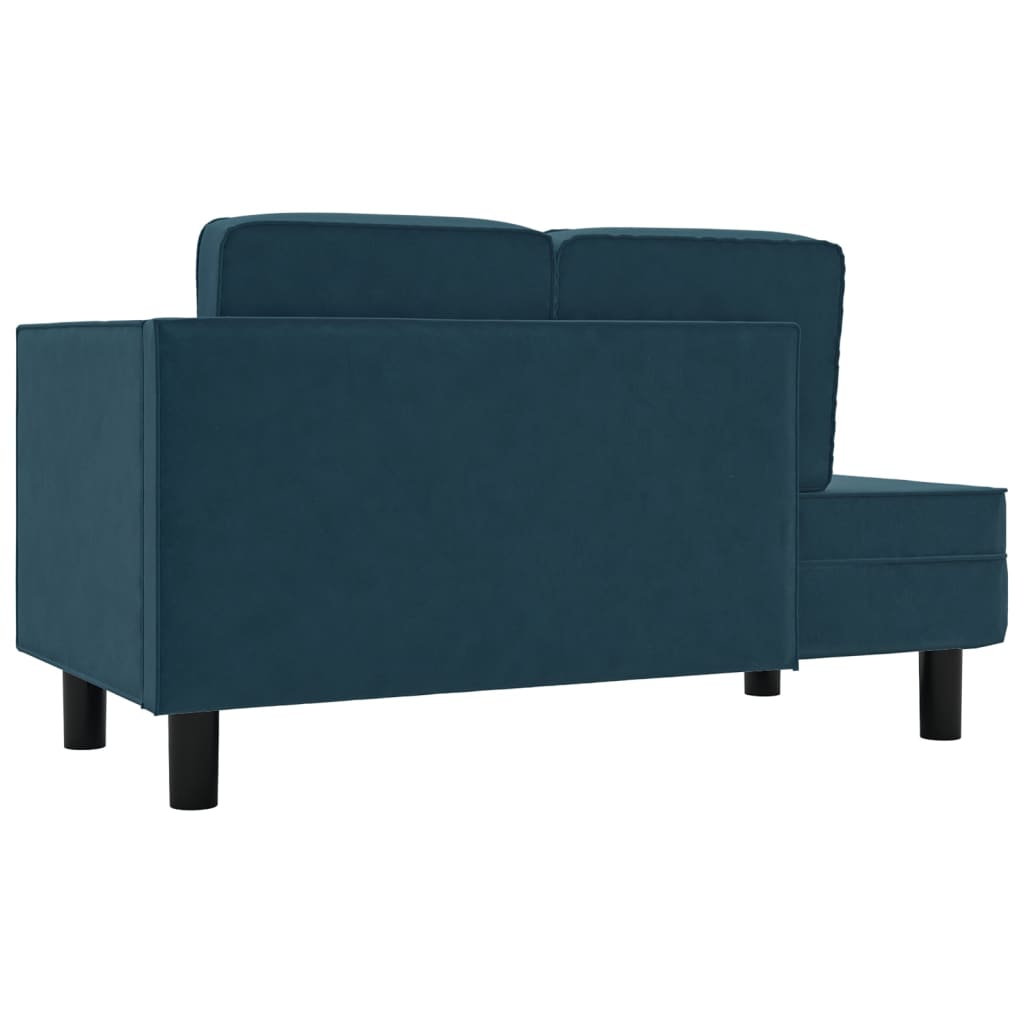 Chaise longue met kussens en bolster fluweel blauw