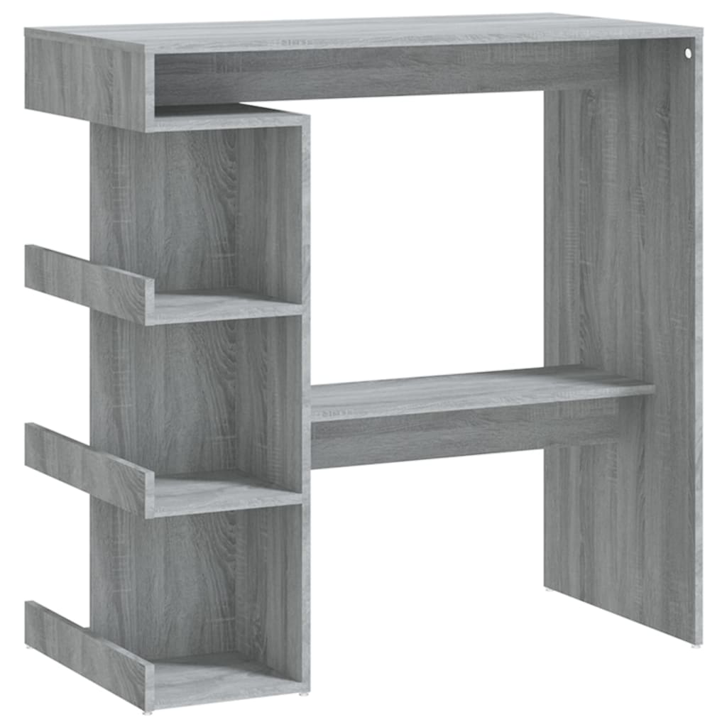 Bartafel met opbergrek 100x50x101,5 cm grijs sonoma