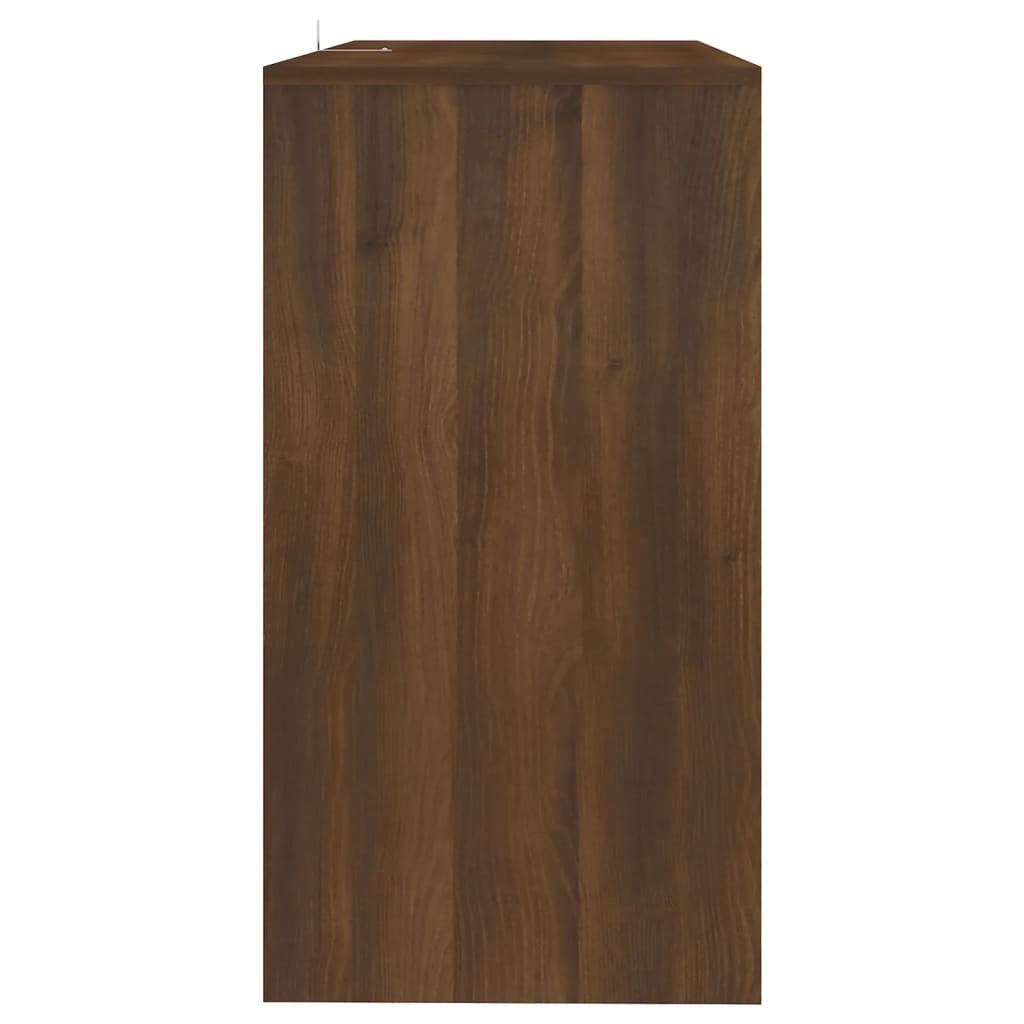 Wandtafel 89x41x76,5 cm staal bruin eikenkleur