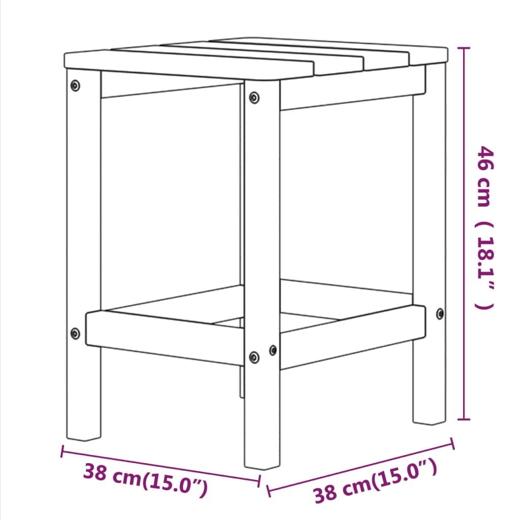 Tuinstoel Adirondack met voetenbank en tafel HDPE wit