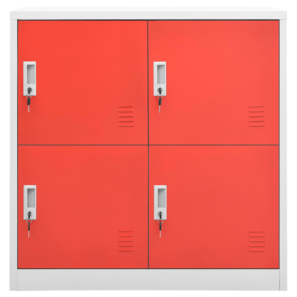 Lockerkasten 5 st 90x45x92,5 cm staal lichtgrijs en rood