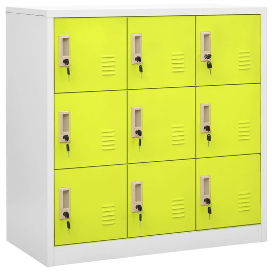 Lockerkasten 2 st 90x45x92,5 cm staal lichtgrijs en groen