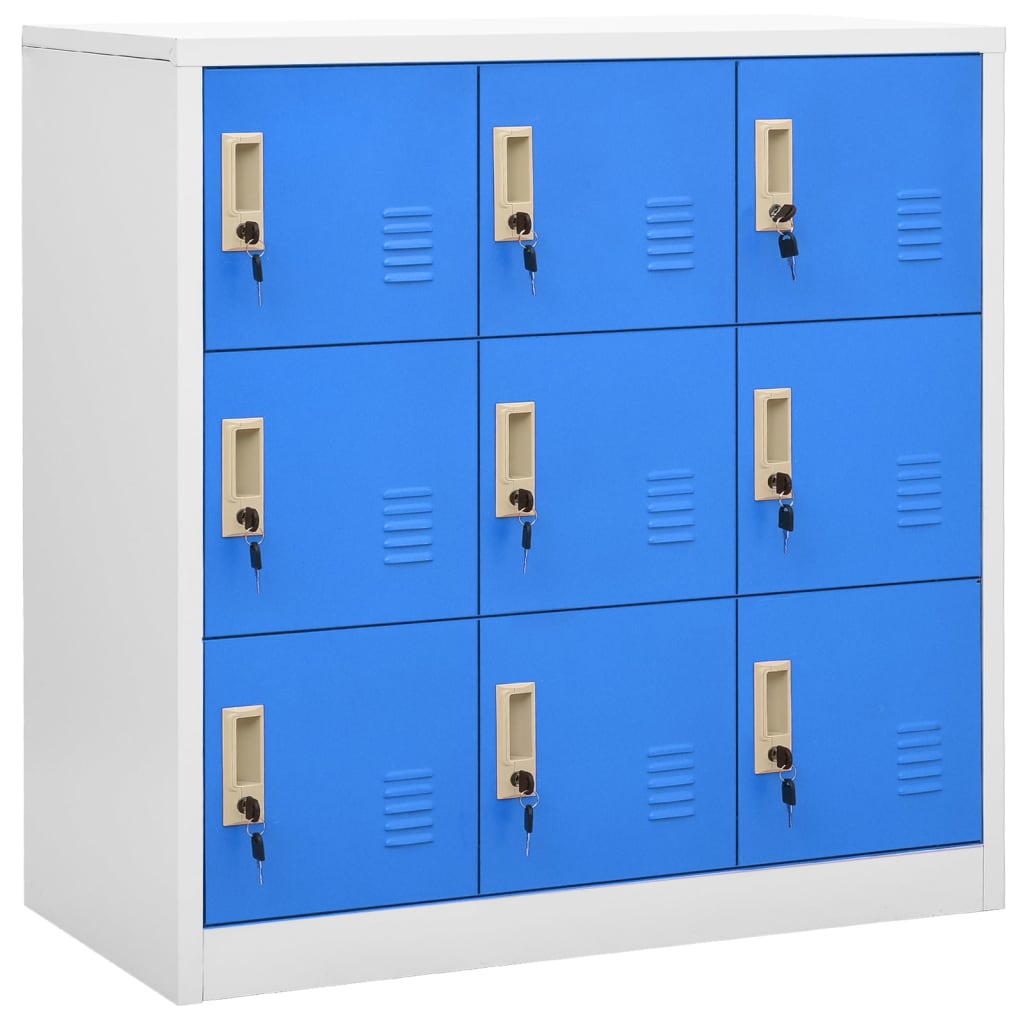 Lockerkasten 5 st 90x45x92,5 cm staal lichtgrijs en blauw