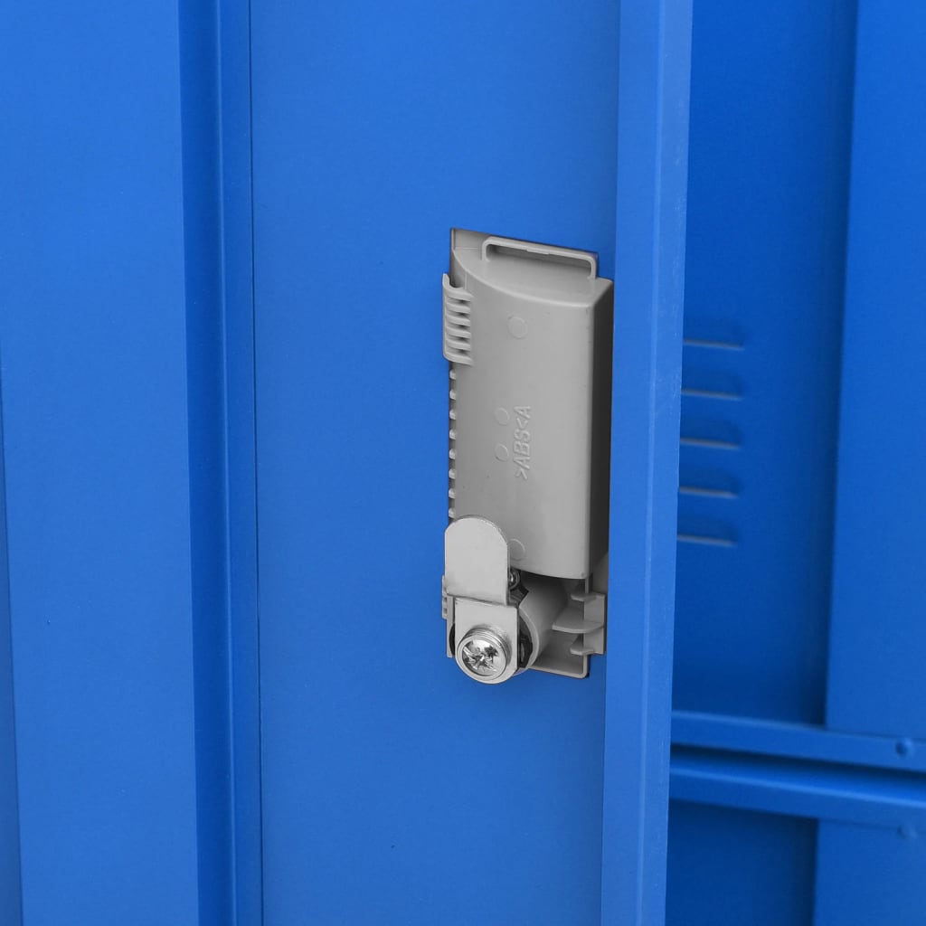 Lockerkasten 5 st 90x45x92,5 cm staal lichtgrijs en blauw