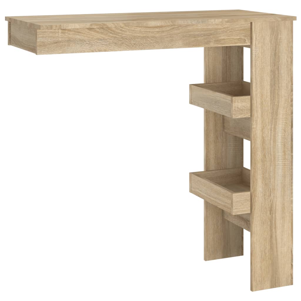 Bartafel wandgemonteerd 102x45x103,5 cm bewerkt hout eikenkleur