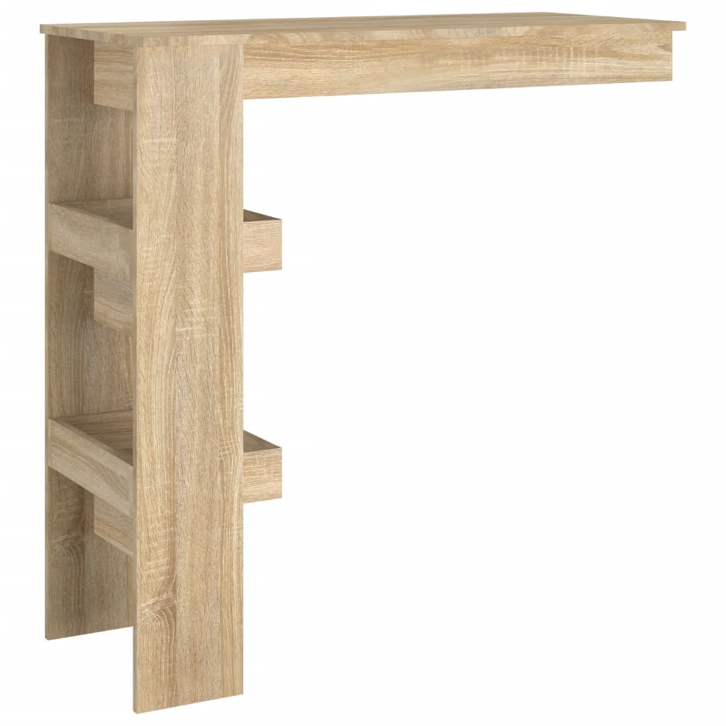 Bartafel wandgemonteerd 102x45x103,5 cm bewerkt hout eikenkleur