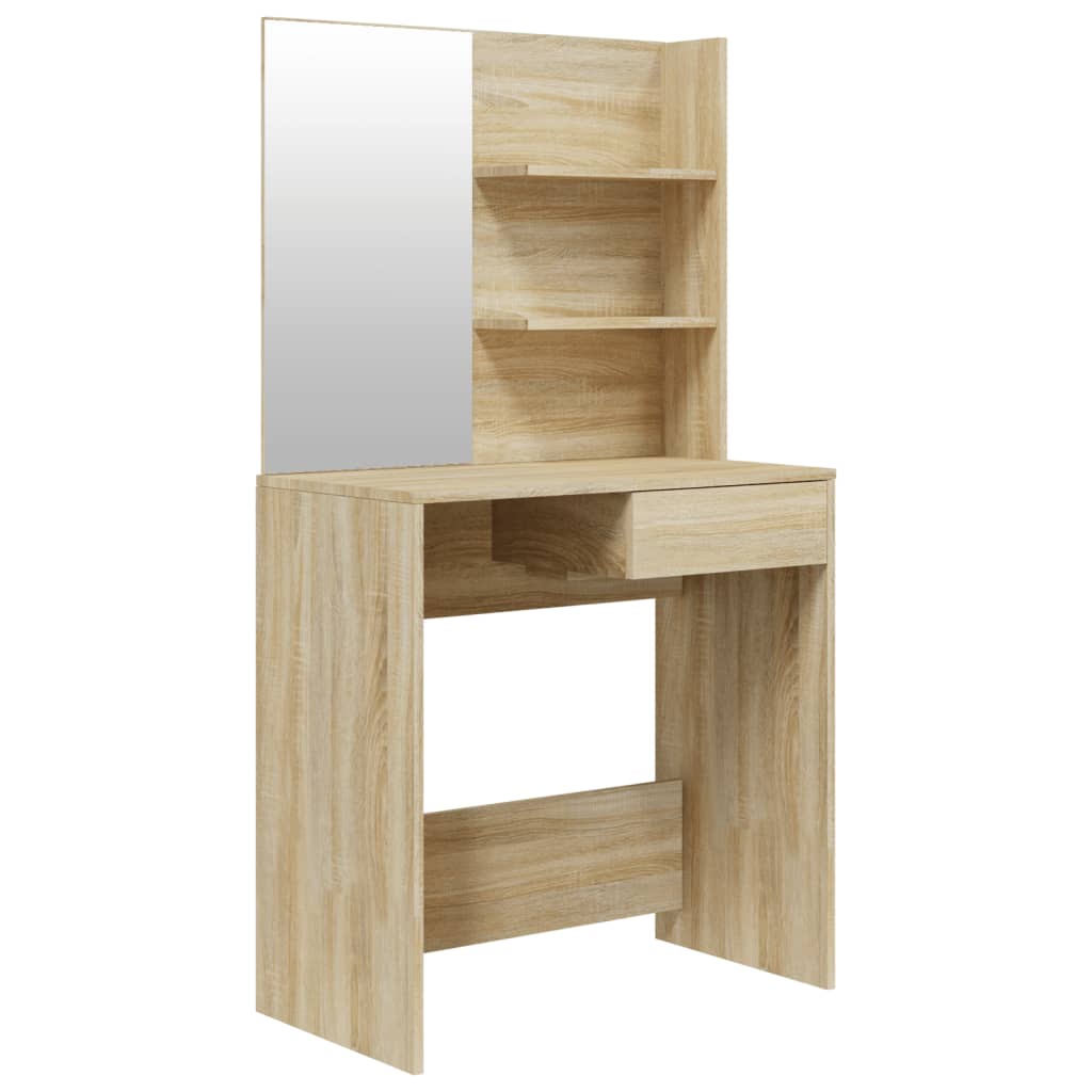 Kaptafel met spiegel 74,5x40x141 cm sonoma eikenkleurig