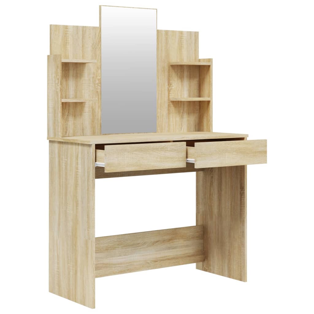 Kaptafel met spiegel 96x40x142 cm sonoma eikenkleurig