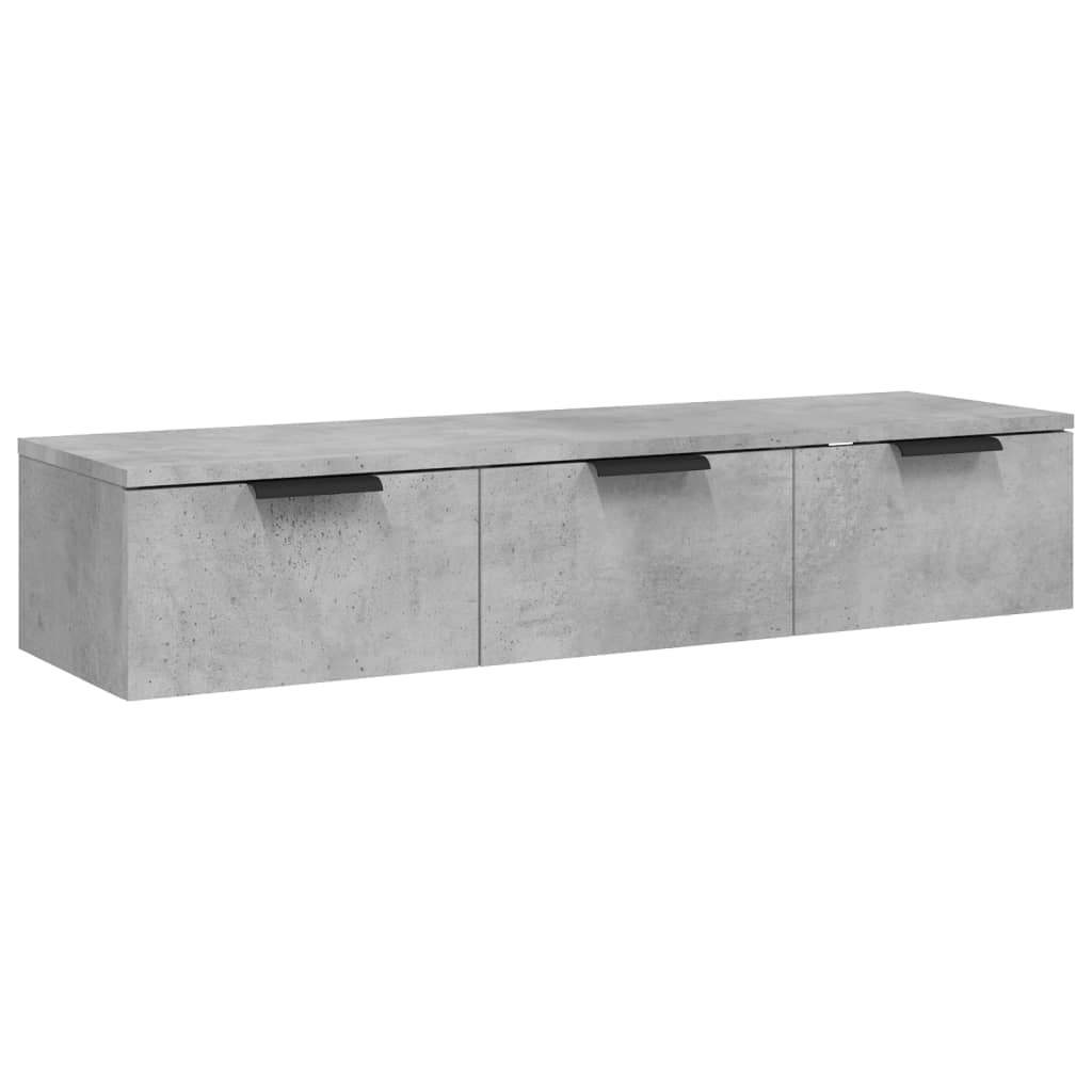 Wandkast 102x30x20 cm bewerkt hout betongrijs