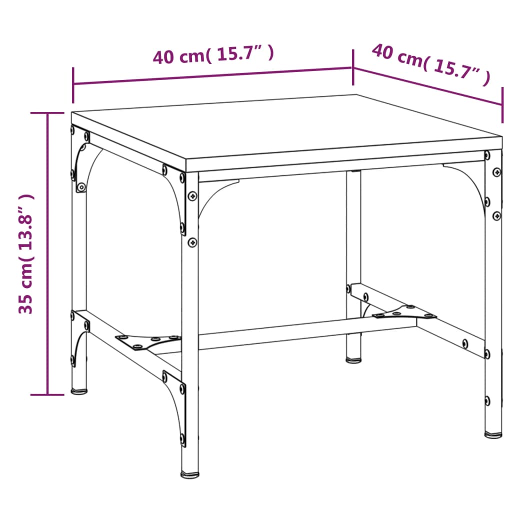 Bijzettafels 2 st 40x40x35 cm bewerkt hout bruineiken