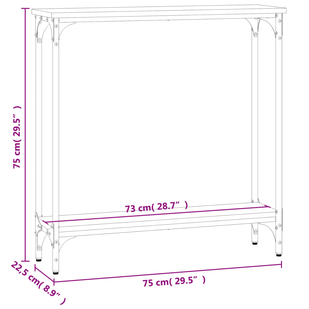 Wandtafel 75x22,5x75 cm bewerkt hout bruin eikenkleur