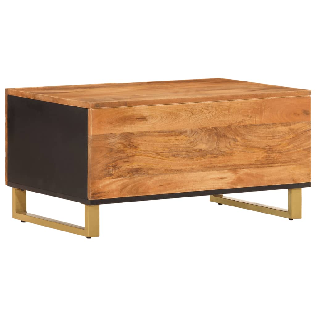 Salontafel 80x50x40 cm massief mangohout bruin en zwart