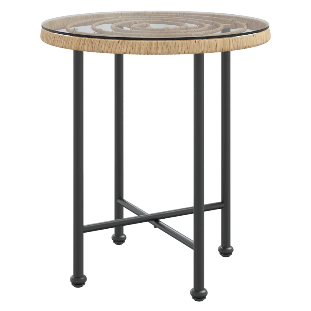 Eettafel Ø50 cm  gehard glas en staal