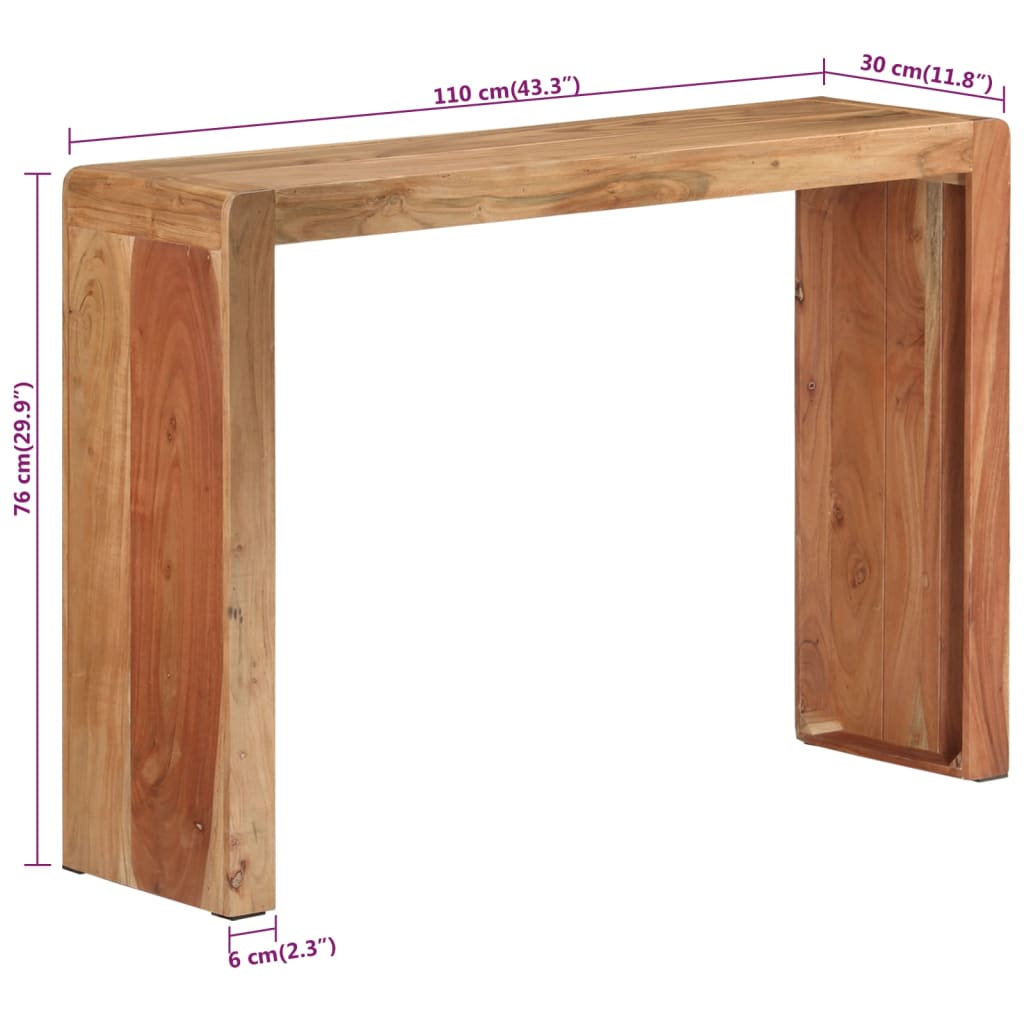 Wandtafel 110x30x76 cm massief acaciahout