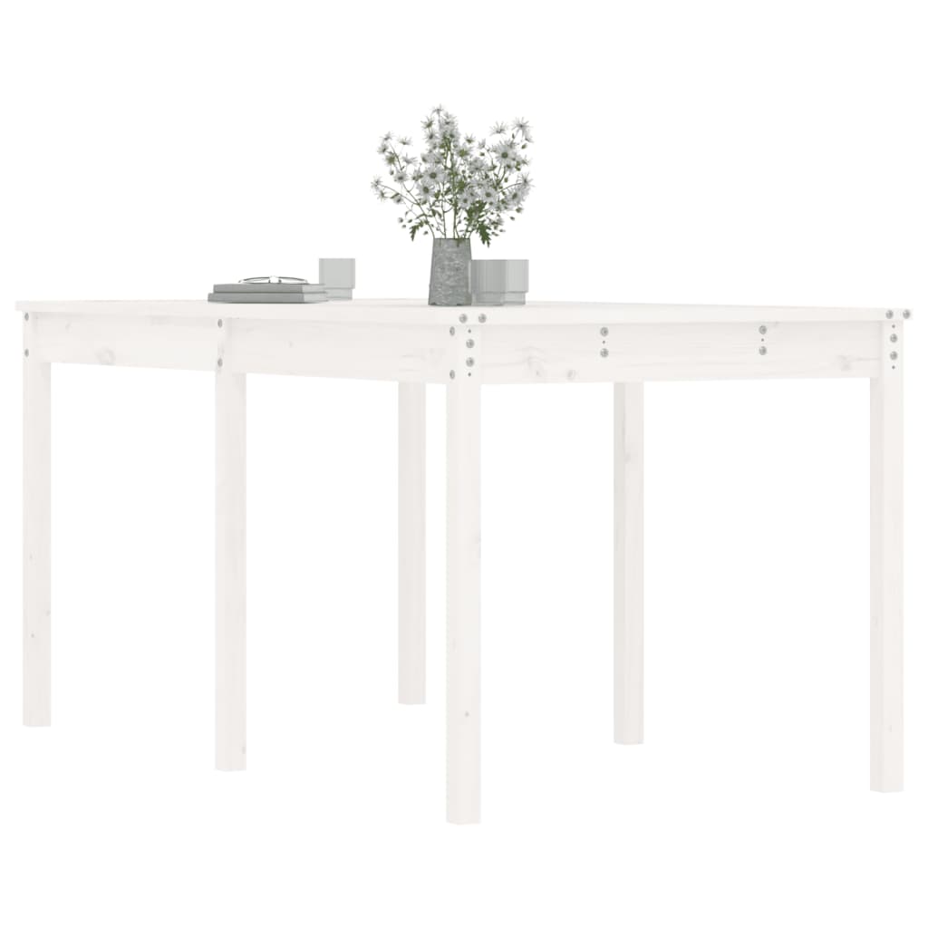 Tuintafel 159,5x82,5x76 cm massief grenenhout wit