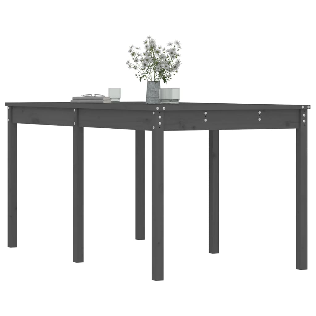 Tuintafel 159,5x82,5x76 cm massief grenenhout grijs