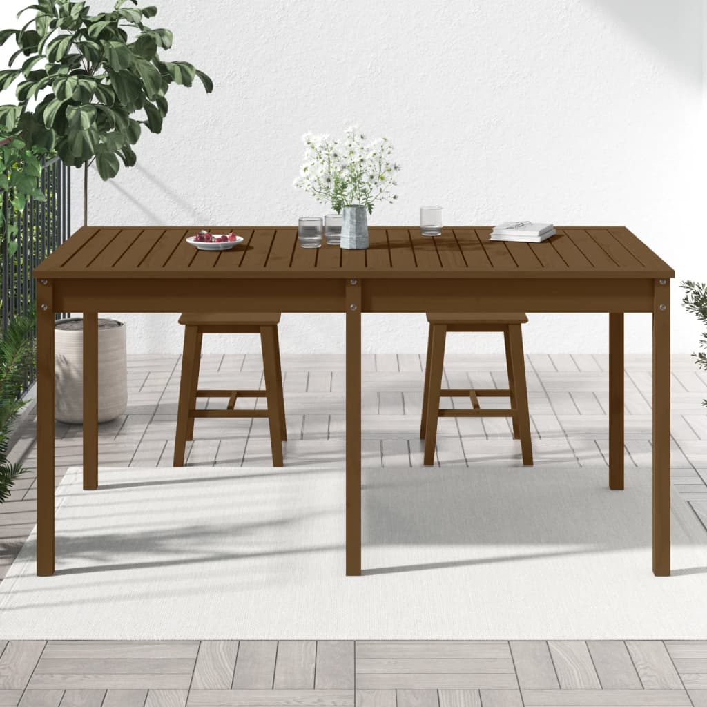 Tuintafel 159,5x82,5x76 cm massief grenenhout honingbruin