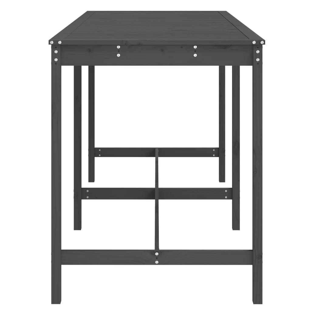 Tuintafel 203,5x90x110 cm massief grenenhout grijs