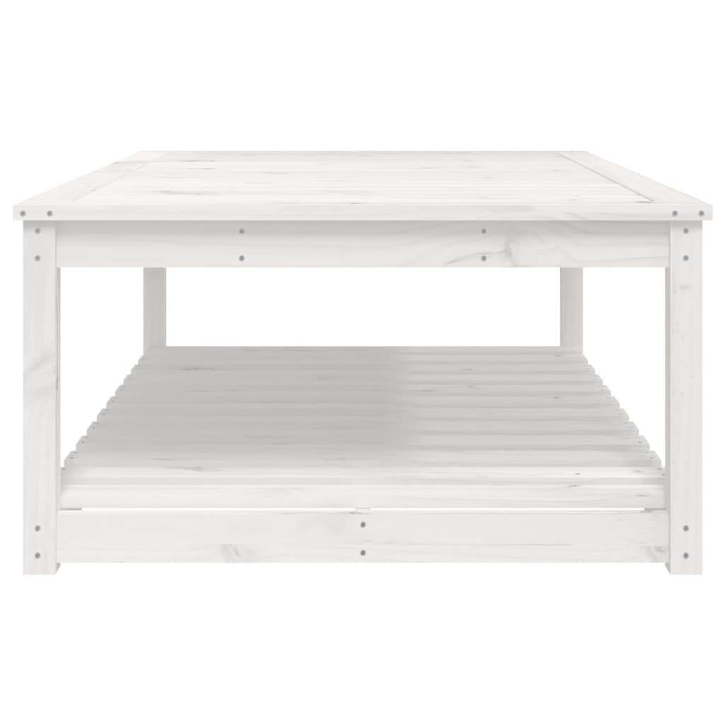 Tuintafel 121x82,5x45 cm massief grenenhout wit