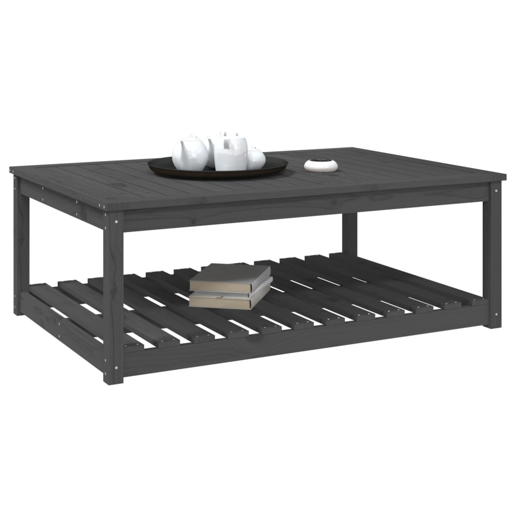 Tuintafel 121x82,5x45 cm massief grenenhout grijs