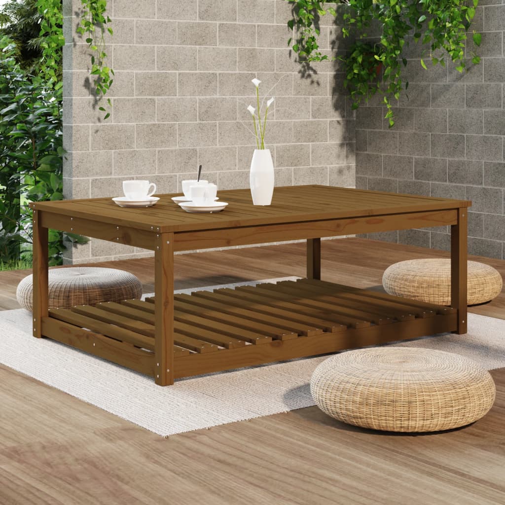 Tuintafel 121x82,5x45 cm massief grenenhout honingbruin