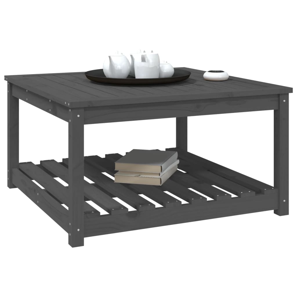 Tuintafel 82,5x82,5x45 cm massief grenenhout grijs