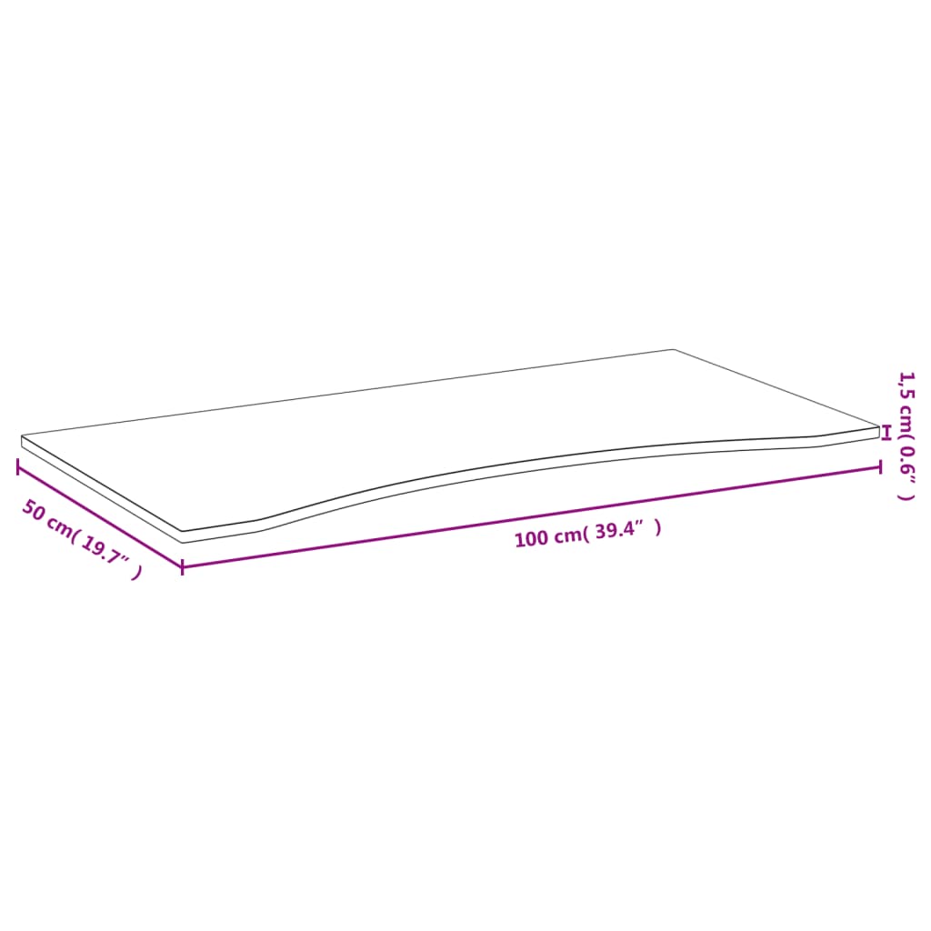 Bureaublad 100x50x1,5 cm bamboe