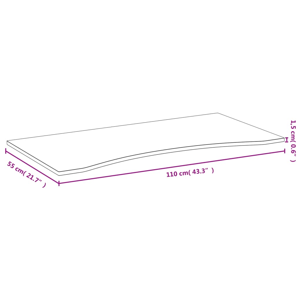 Bureaublad 110x55x1,5 cm bamboe