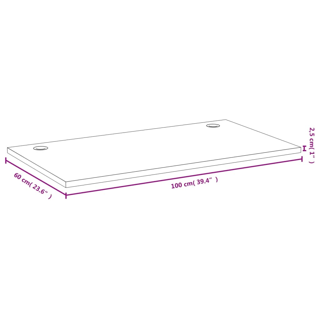 Bureaublad 100x60x2,5 cm bamboe