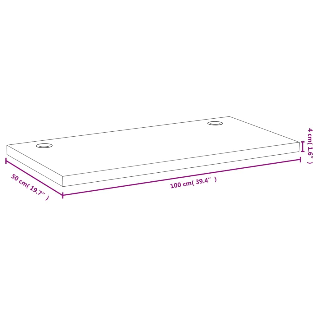 Bureaublad 100x50x4 cm bamboe