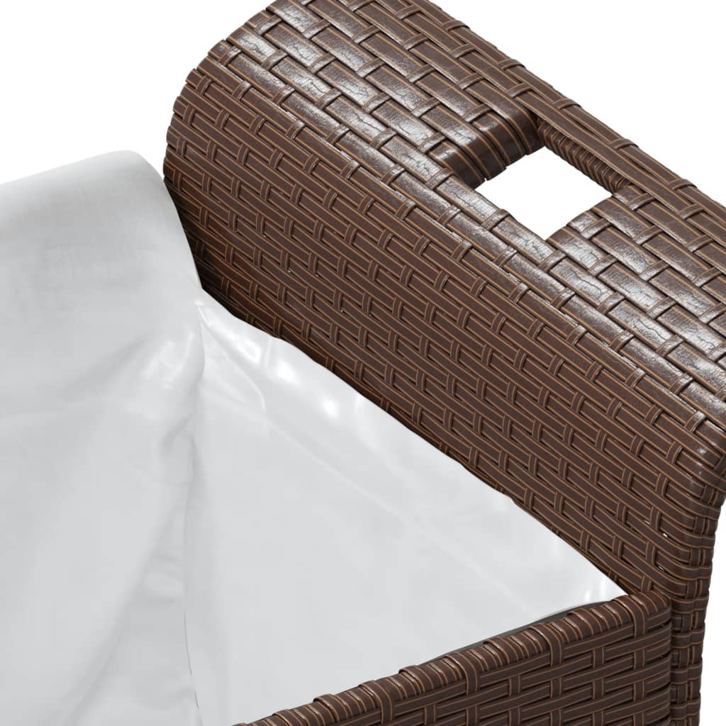 Tuinbank met kussen 116x46x57 cm poly rattan bruin