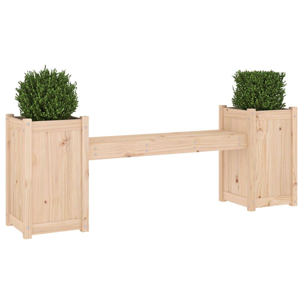 Bankje met plantenbakken 180x36x63 cm grenenhout