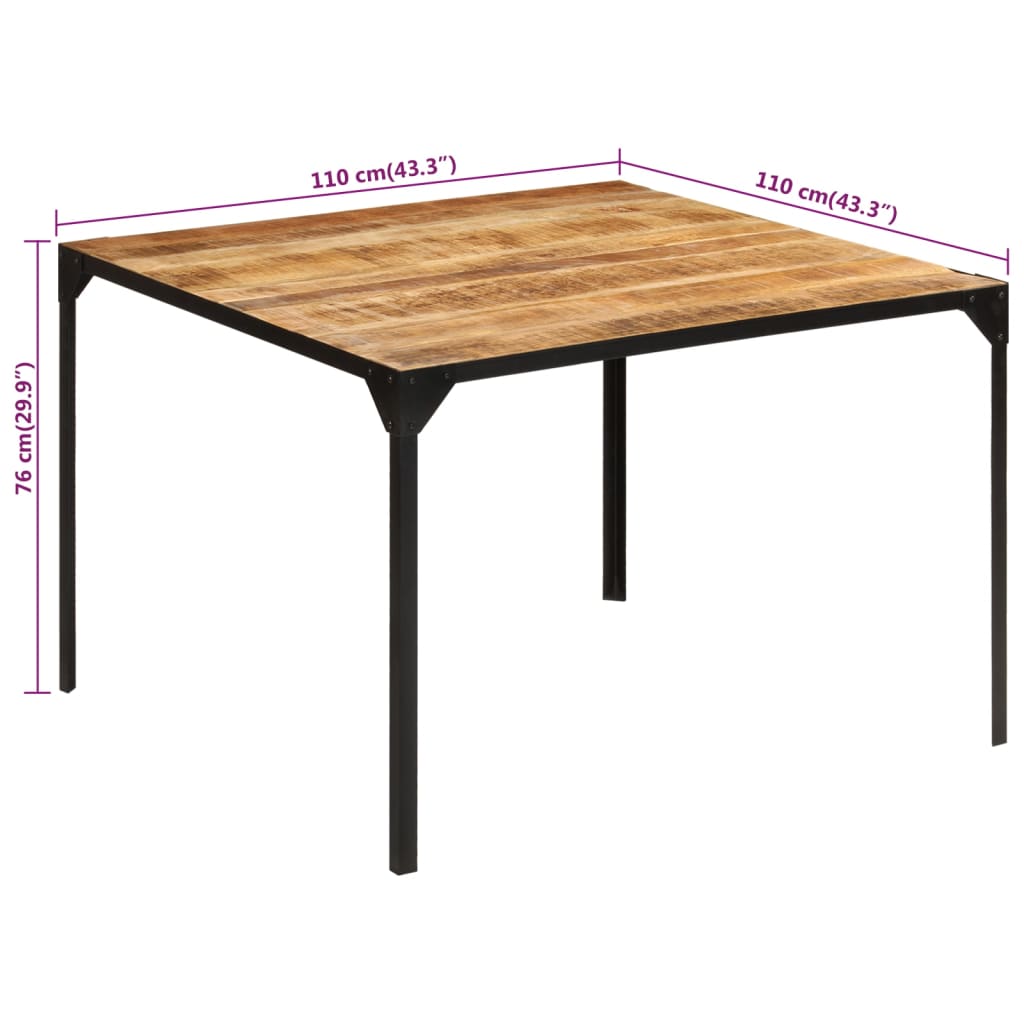 Eettafel 110x110x76 cm massief mangohout