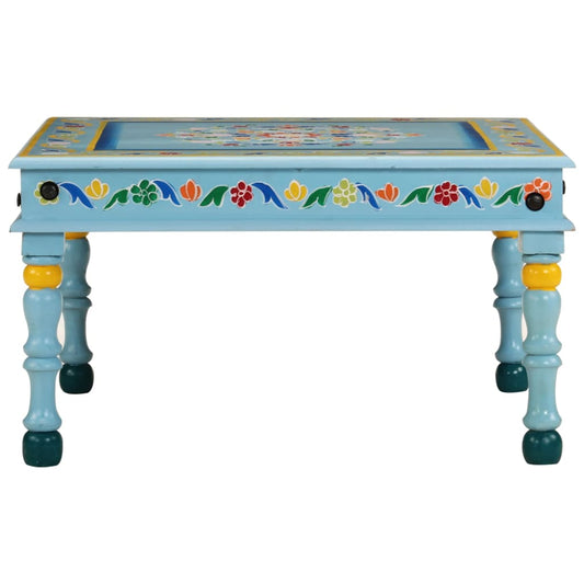 Salontafel handbeschilderd massief mangohout turquoise