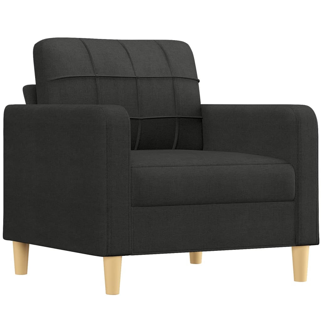 Fauteuil met voetenbank 60 cm stof zwart