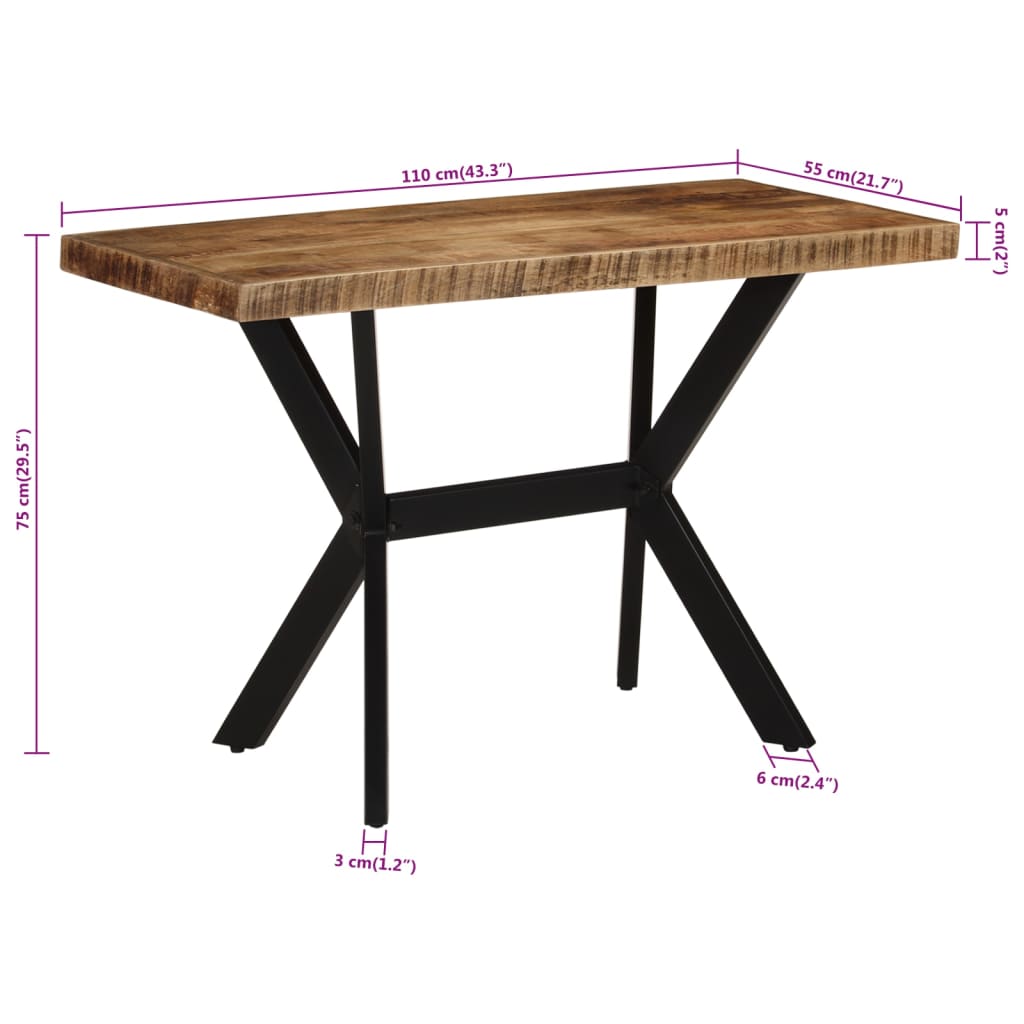 Eettafel 110x55x75 cm massief mangohout