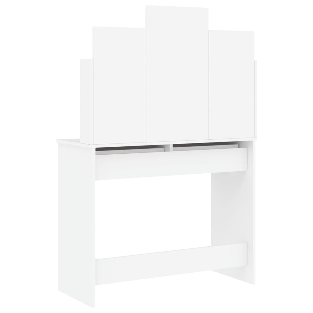 Kaptafel met spiegel 96x39x142 cm wit