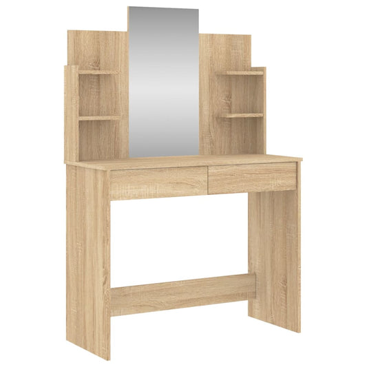 Kaptafel met spiegel 96x39x142 cm sonoma eikenkleurig