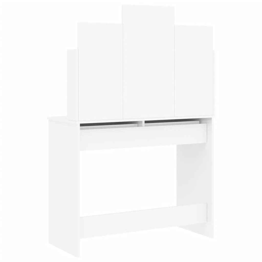 Kaptafel met spiegel 96x39x142 cm hoogglans wit