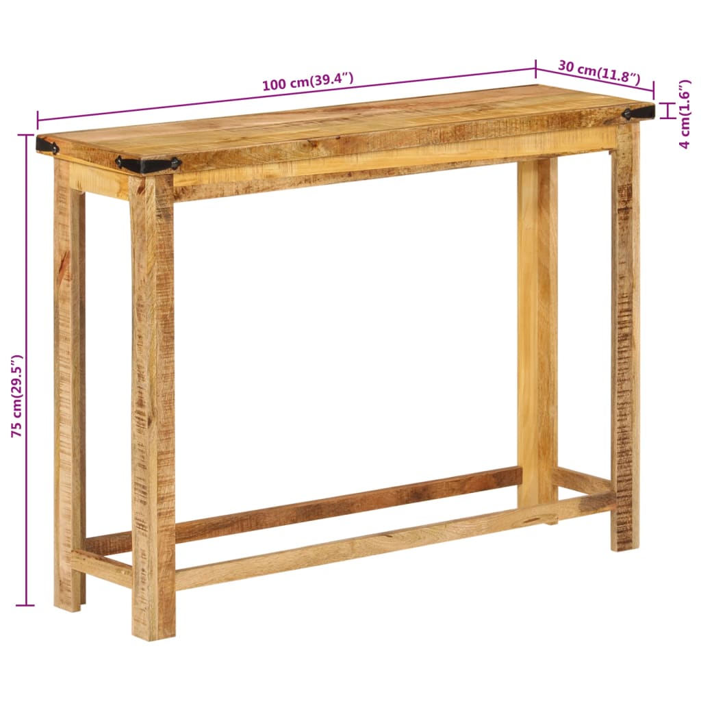 Wandtafel 100x30x75 cm massief mangohout