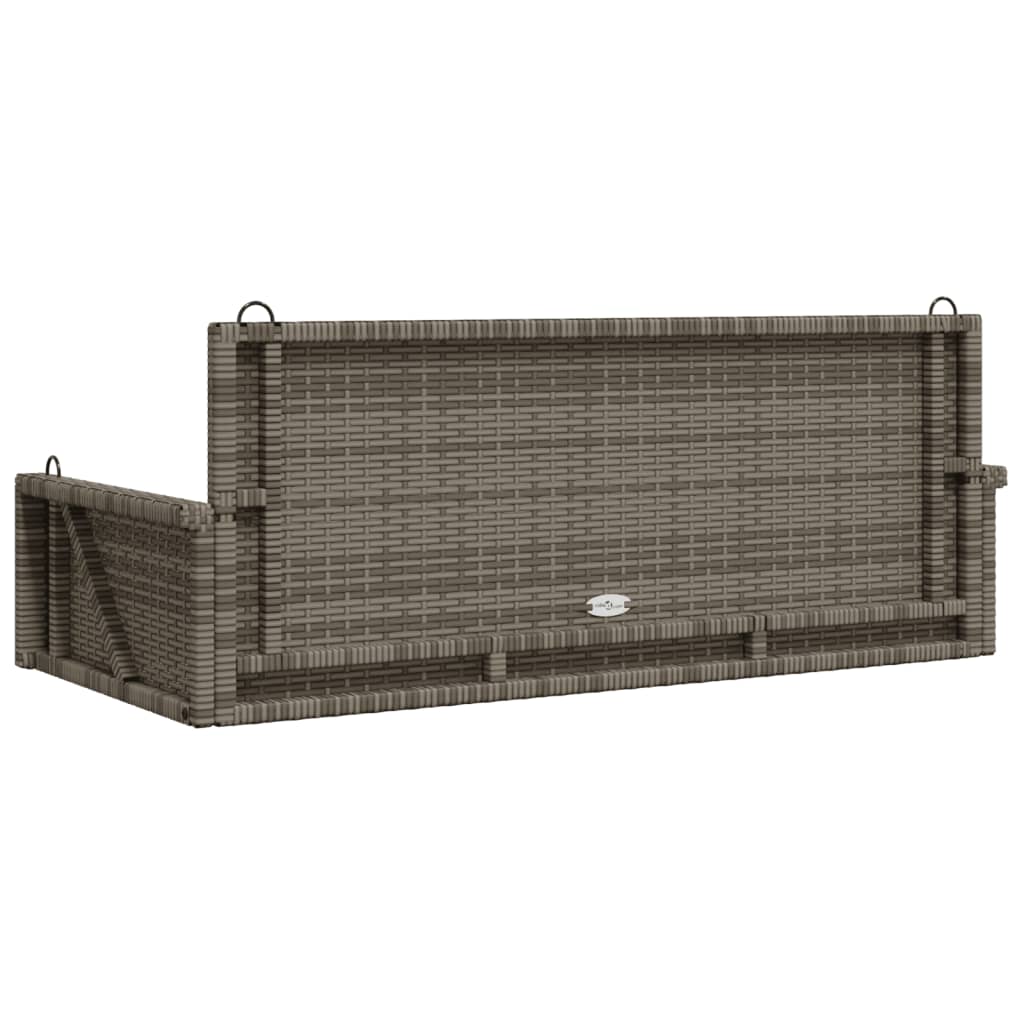 Schommelbank 119x56x48 cm poly rattan grijs