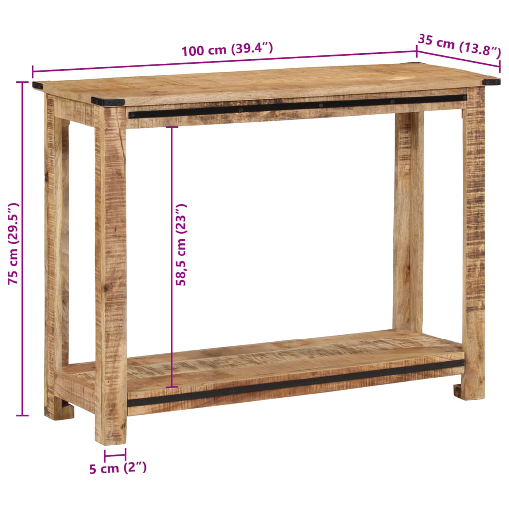 Wandtafel 100x35x75 cm massief mangohout