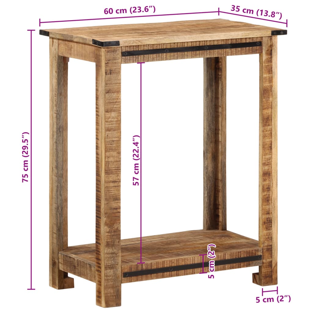 Wandtafel 60x35x75 cm massief mangohout