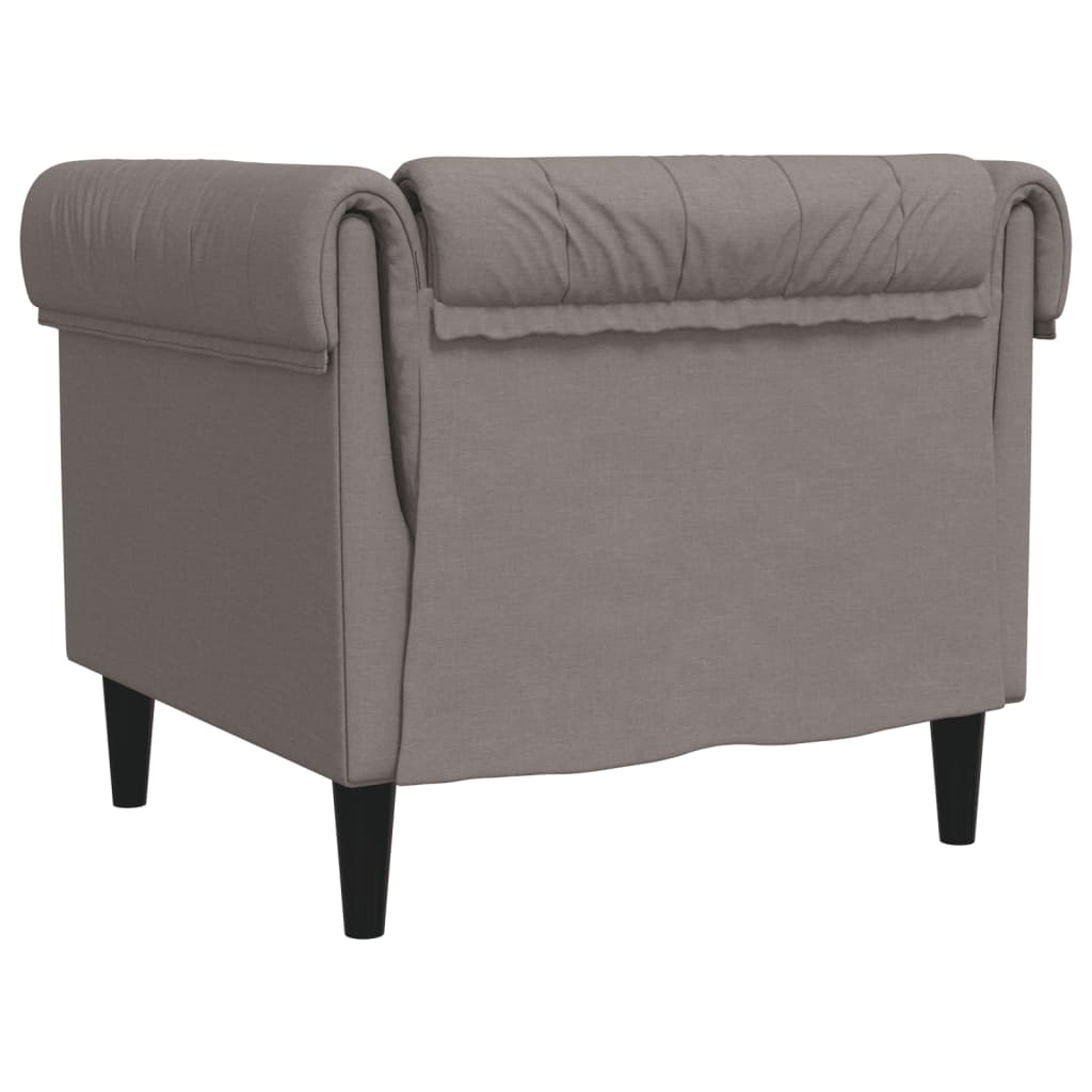 Fauteuil Chesterfield-stijl stof taupe