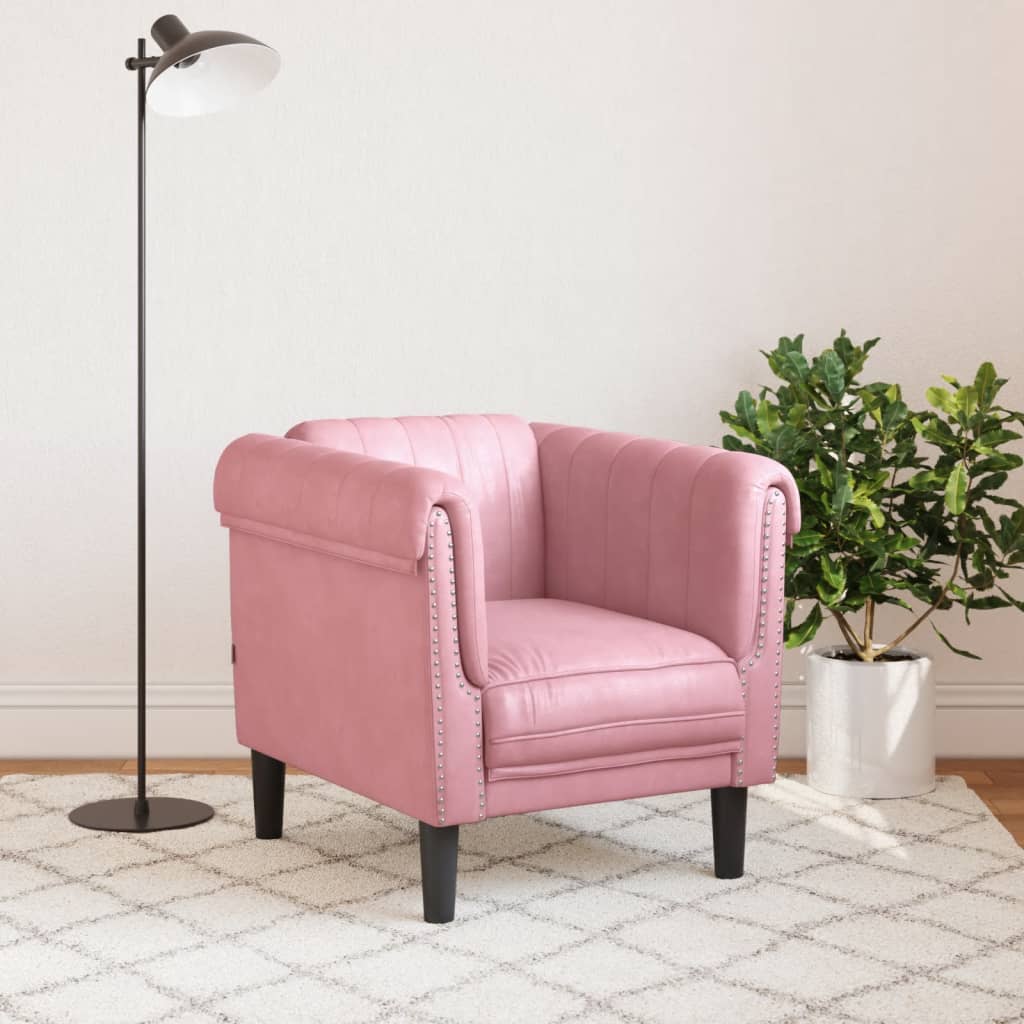 Fauteuil fluweel roze