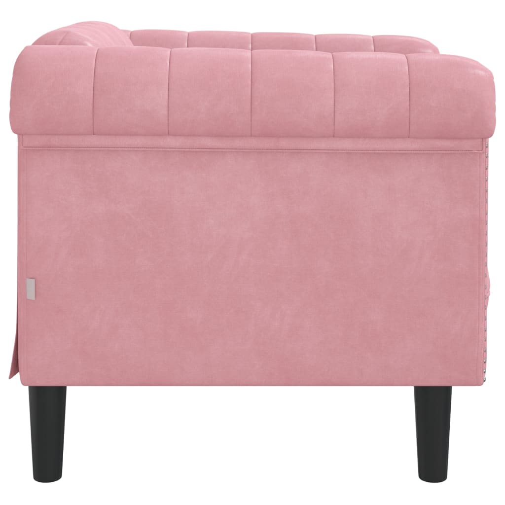 Fauteuil fluweel roze