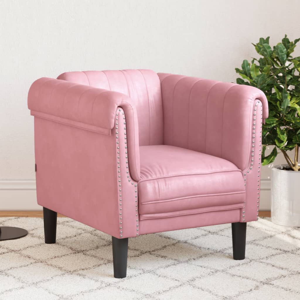 Fauteuil fluweel roze